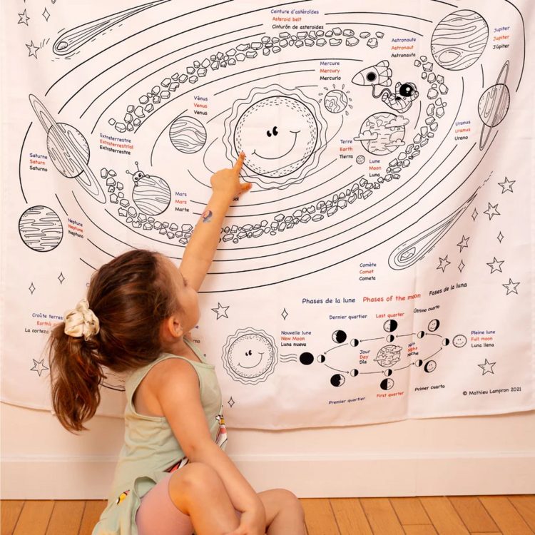 BIMOO | Nappe à Colorier - Planètes - 45x45