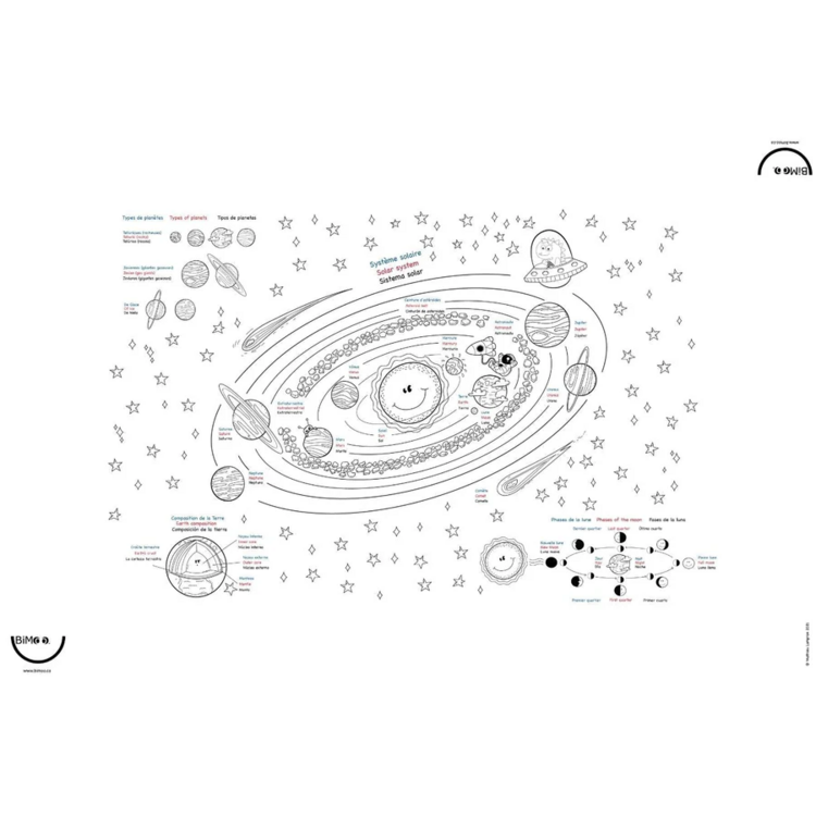 BIMOO | Nappe à Colorier - Planètes - 45x45