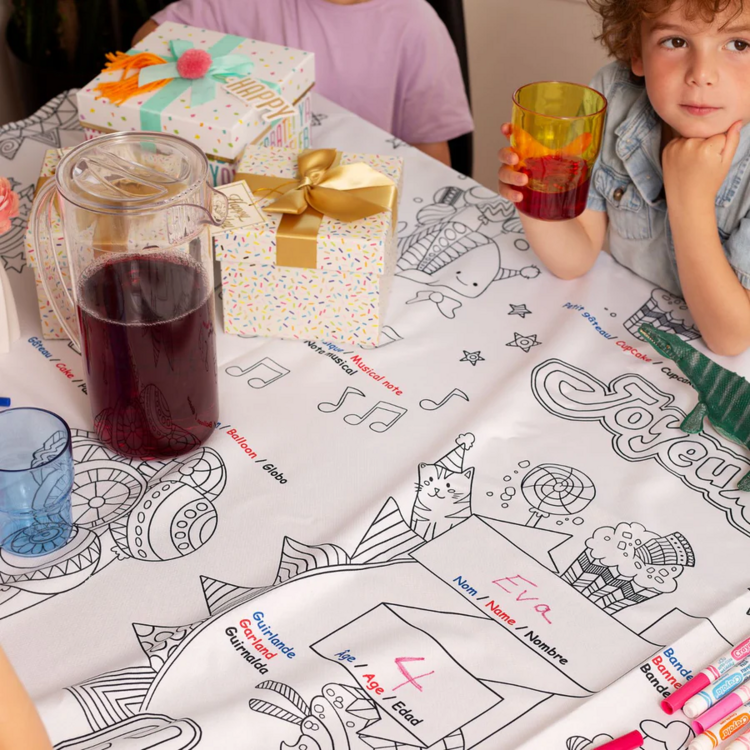 BIMOO | Nappe à Colorier - Anniversaire - 45x45