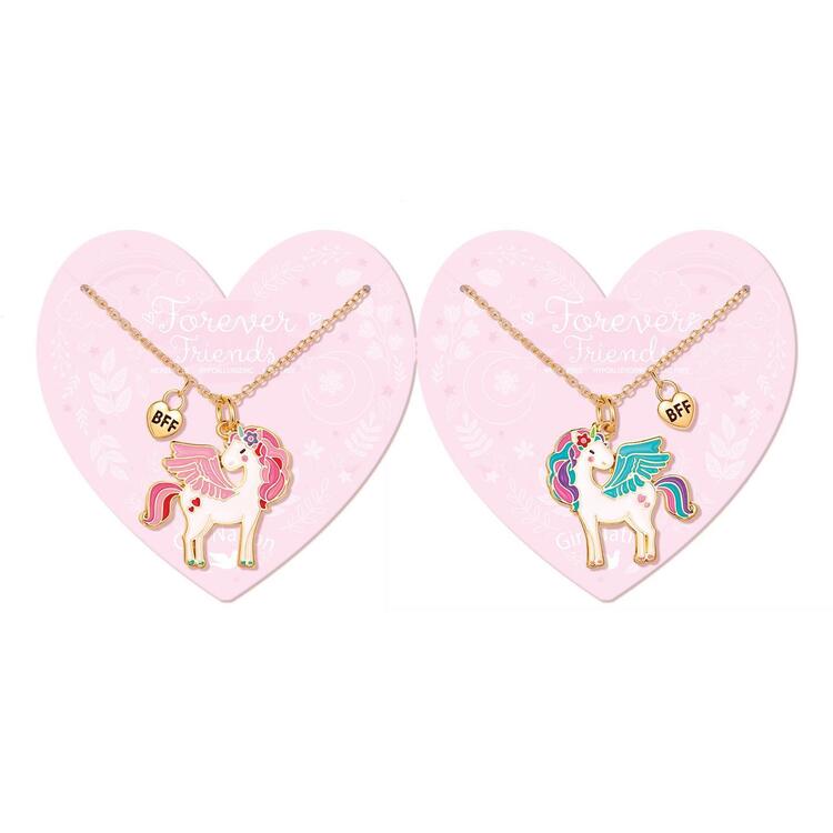 GIRL NATION | Collier Best Friends - Licorne