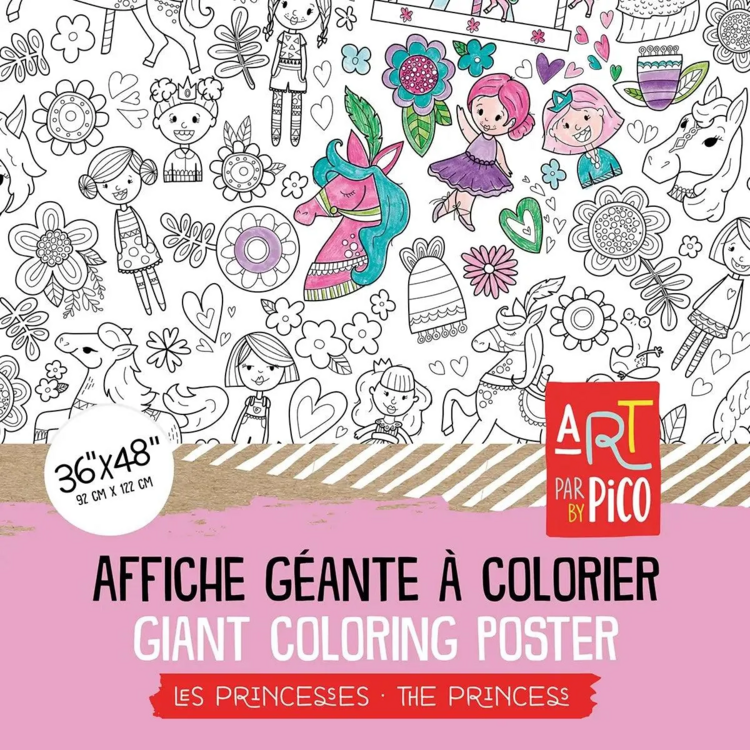 PiCO | Affiche Géante à Colorier - Les princesses