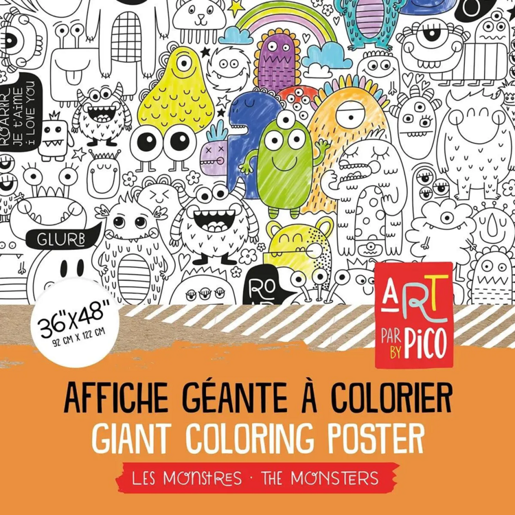 PiCO | Affiche Géante à Colorier - Les monstres
