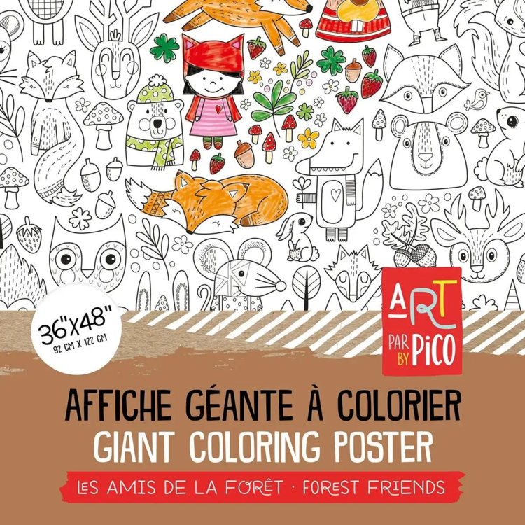 PiCO | Affiche Géante à Colorier - Les amis de la forêt