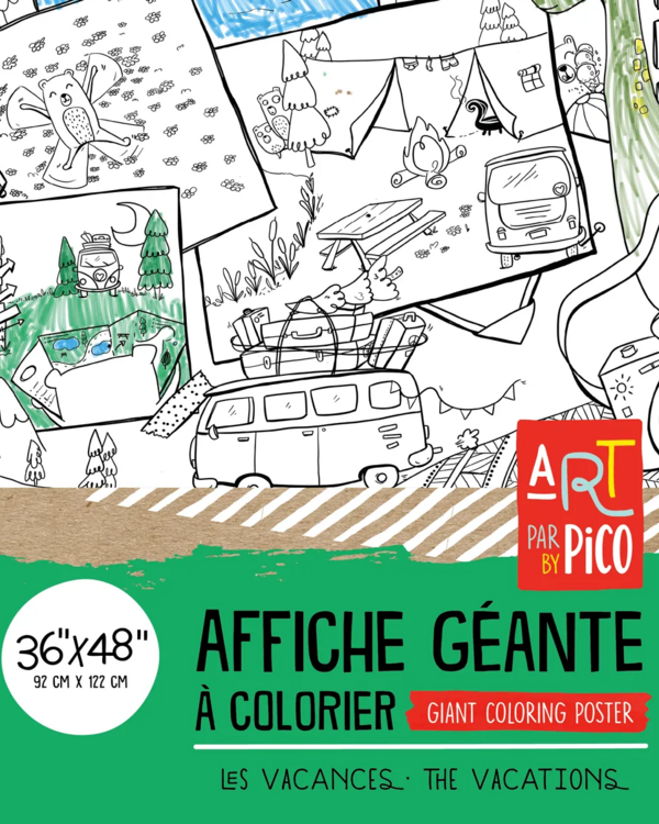 PICO TATOO | Affiche Géante à Colorier - Les vacances