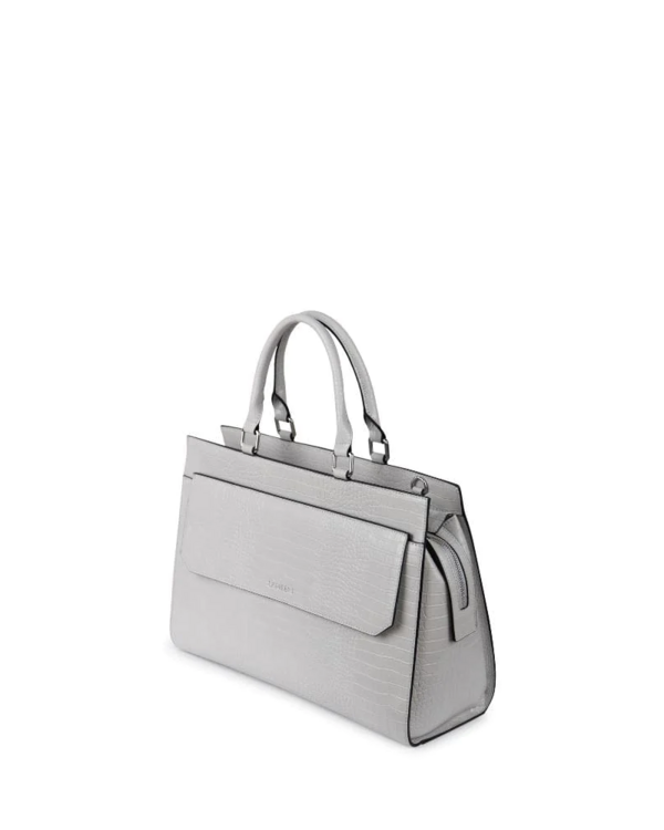 LAMBERT | Le Kiara - Fourre-tout 2-en-1 en cuir vegan croco - Granite