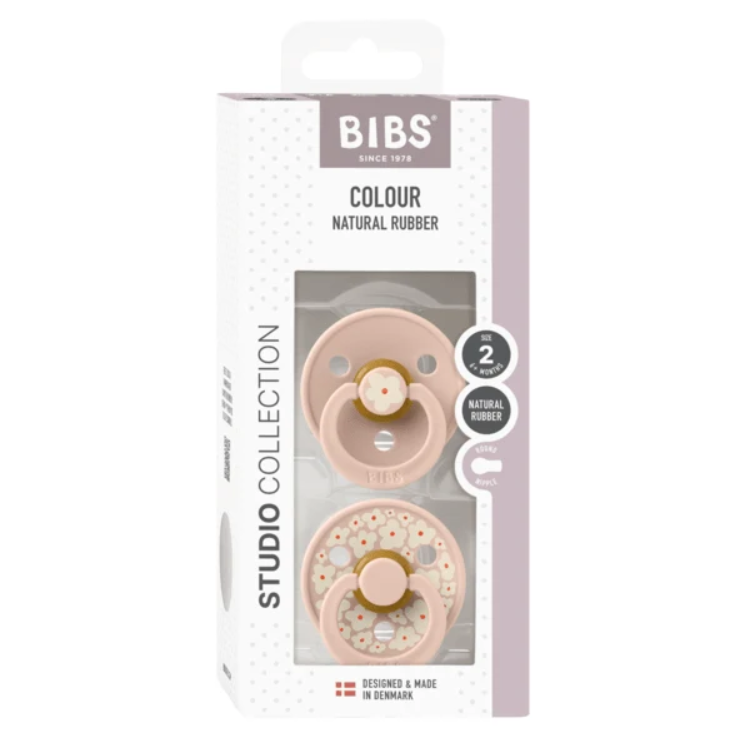 BIBS | Style Colour avec Tétine Ronde - Collection Studio - Jasmine & Blush (size 2)
