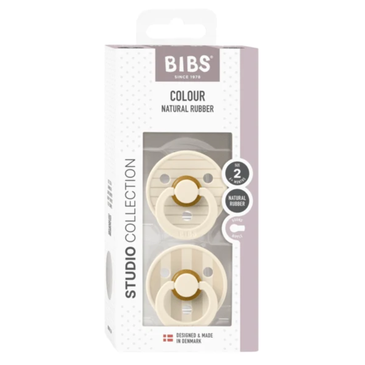 BIBS | Style Colour avec Tétine Ronde - Collection Studio - Ivoire & vanille (size 2)