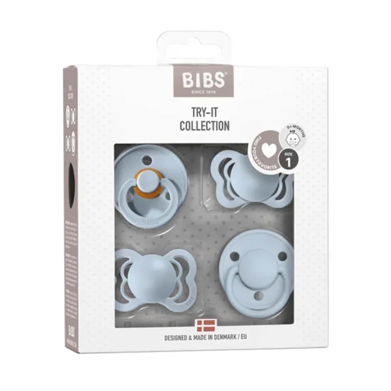BIBS | Collection Try-it avec Tétine Ronde - Baby Blue (size 1)