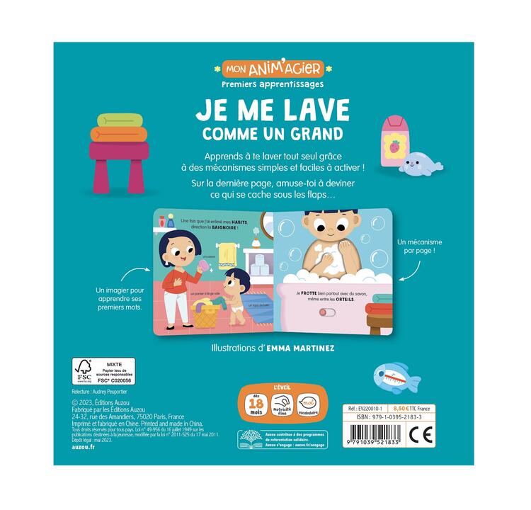 AUZOU | Mon Anim'agier Premiers Apprentissages - Je me lave comme un grand