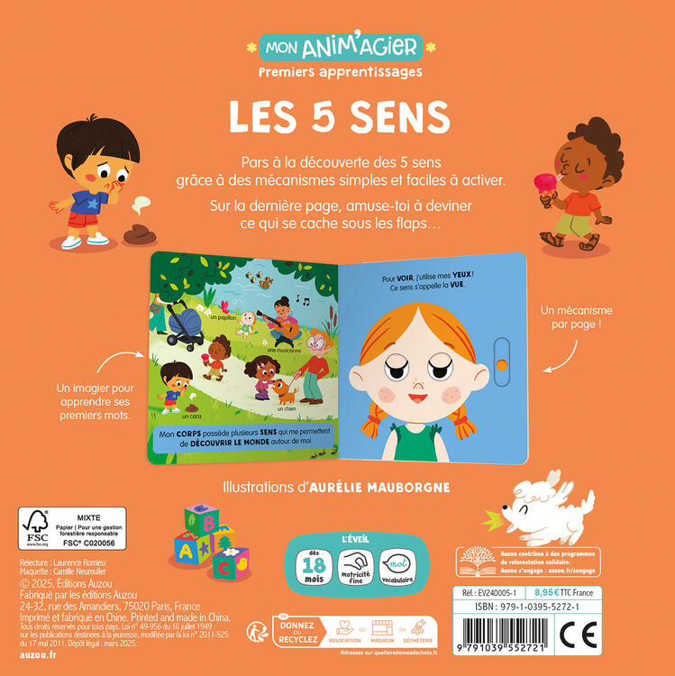 AUZOU | Mon Anim'agier Premiers Apprentissages - Les 5 sens