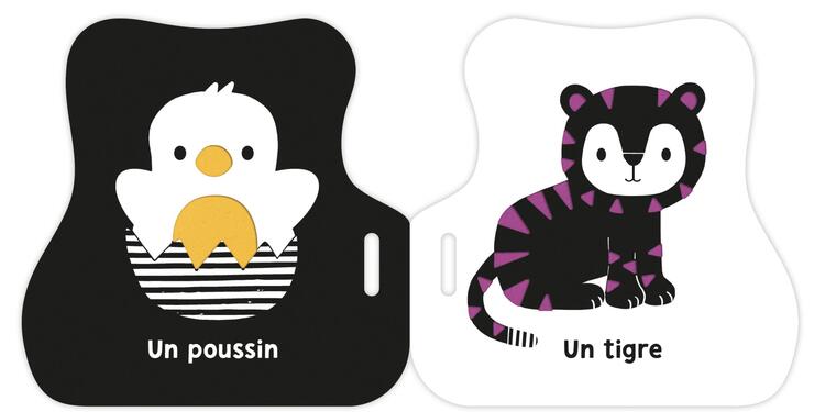 AUZOU | Mon Premier Livre Poussette en Noir et Blanc - Animaux mignons