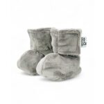BEBE Ô CHAUD | Pantoufles à Velcro - Gris sans relief (3-6 mois)