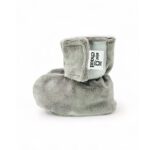 BEBE Ô CHAUD | Pantoufles à Velcro - Gris sans relief (6-9 mois)