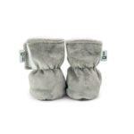 BEBE Ô CHAUD | Pantoufles à Velcro - Gris sans relief (6-9 mois)