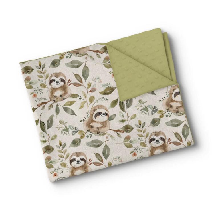 OLEOOPS | Couverture Minky - Petits paresseux