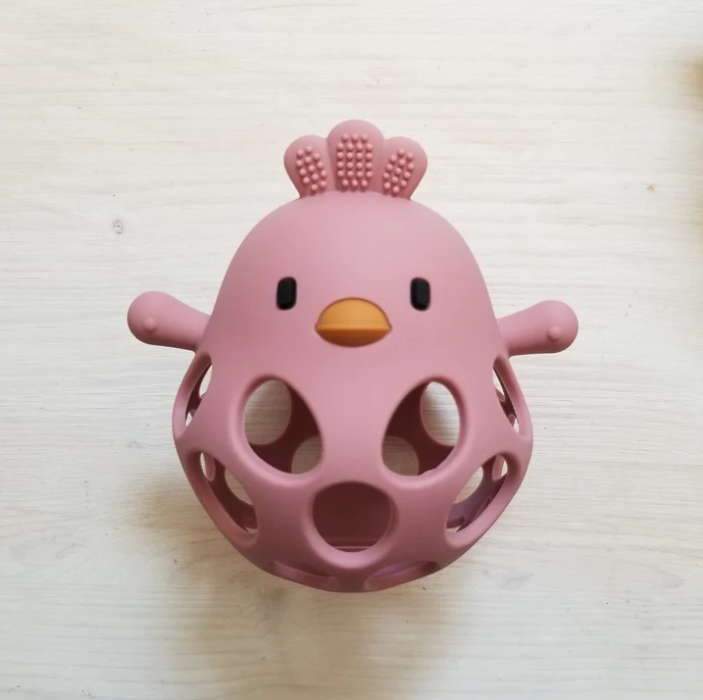 CRÉATION JADE | Balle Sensorielle - Poule - Rose profond