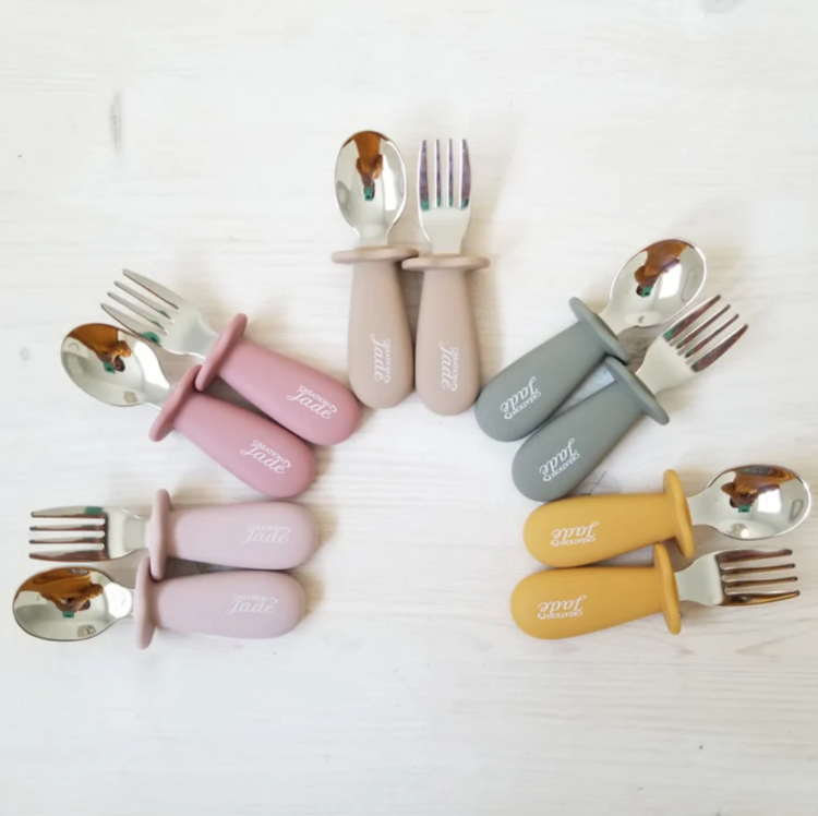 CRÉATION JADE | Ustensiles d'Apprentissage en Inox et Silicone - Pumpkin