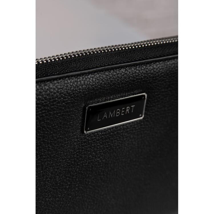 LAMBERT | Le Ines - Étui à passeport familial en cuir vegan - Noir recyclé