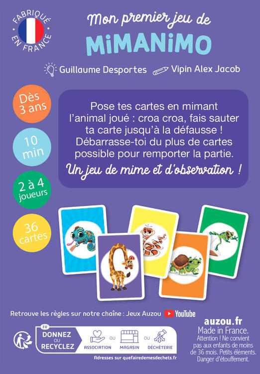 AUZOU | Mon Premier Jeu de - Mimanimo - Transforme-toi en animal!