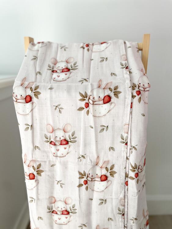 CRÉATION JADE | Mousseline de Bambou & Coton - Lydia la lapine gourmande *Imparfait*