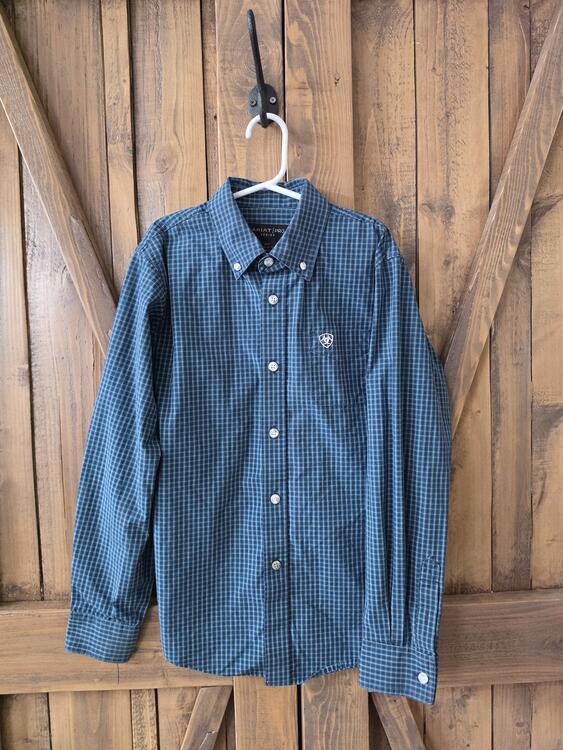 ARIAT | Chemise à carreaux bleu (10-12 ans)