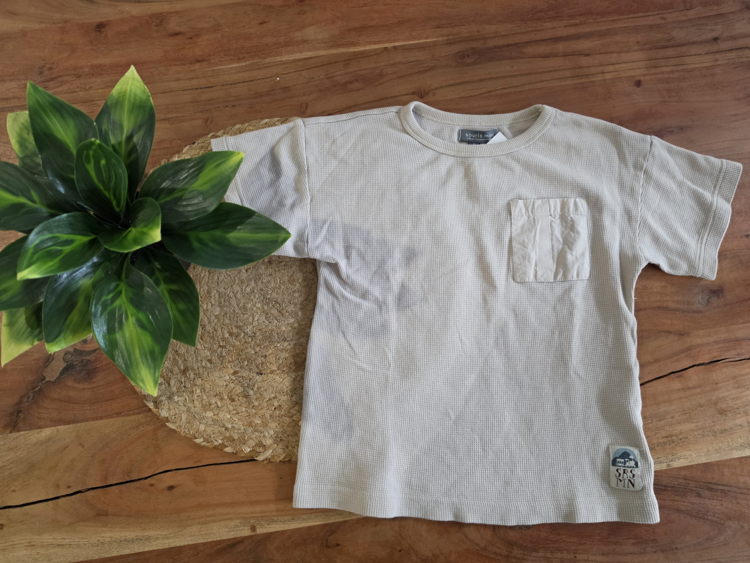 SOURIS MINI | T-shirt à poche beige (4 ans)