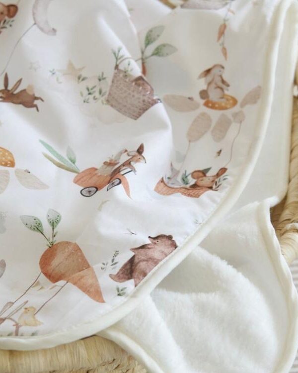 BALUCHON | Couverture pour bébé fluffy + coton - Montgolfière