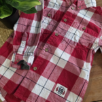 SOURIS MINI | Chemise Manches Longues Style Bucheron - Rouge (4 ans)