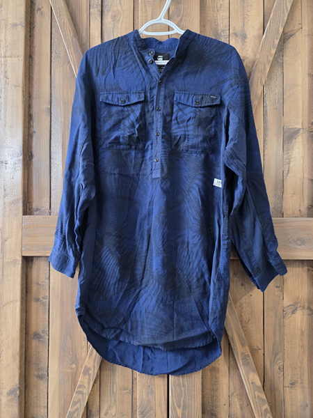 RAW | Robe Chemise Manches Longues - Bleu foncé (Small)