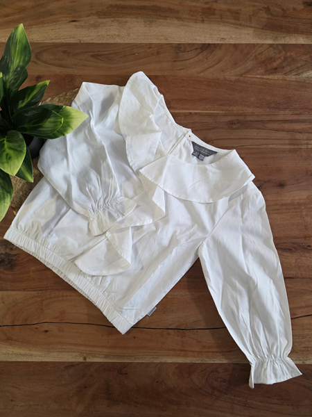 SOURIS MINI | Blouse à Collet - Blanc (8 ans)