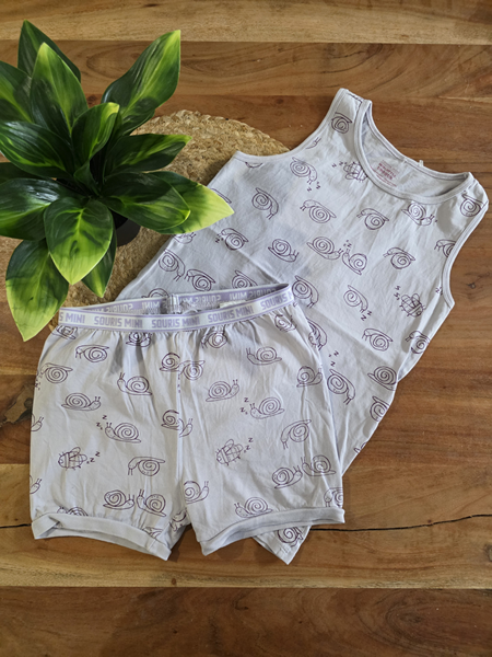 SOURIS MINI | Pyjama 2 pièces Escargot - Violet (8 ans)