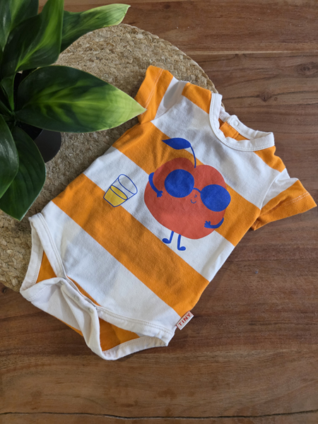 TINY COTTONS | Cache-Couche Manches Courtes Pomme - Rayé (3 mois)