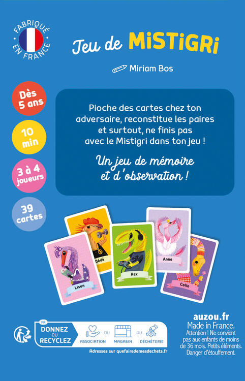 AUZOU | Jeu de Mistigri - Dinosaures