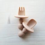 CRÉATION JADE | Ustensiles d'Apprentissage DME en Silicone - Abricot
