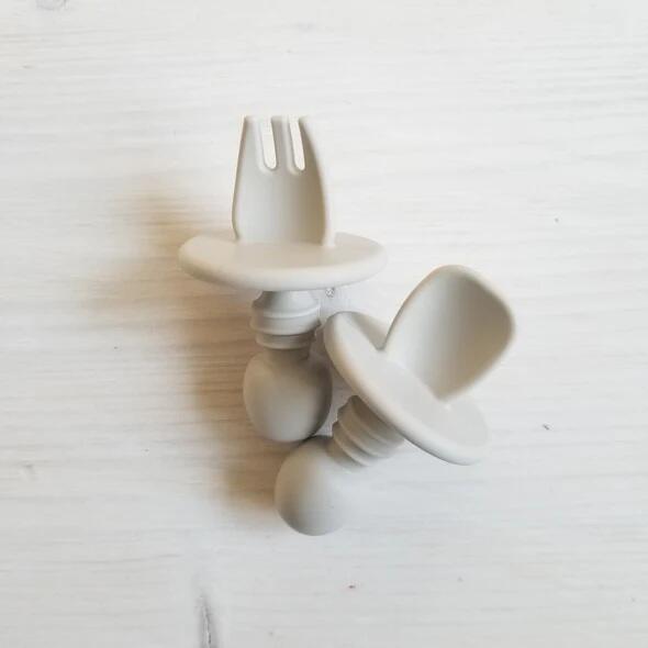 CRÉATION JADE | Ustensiles d'Apprentissage DME en Silicone - Gris