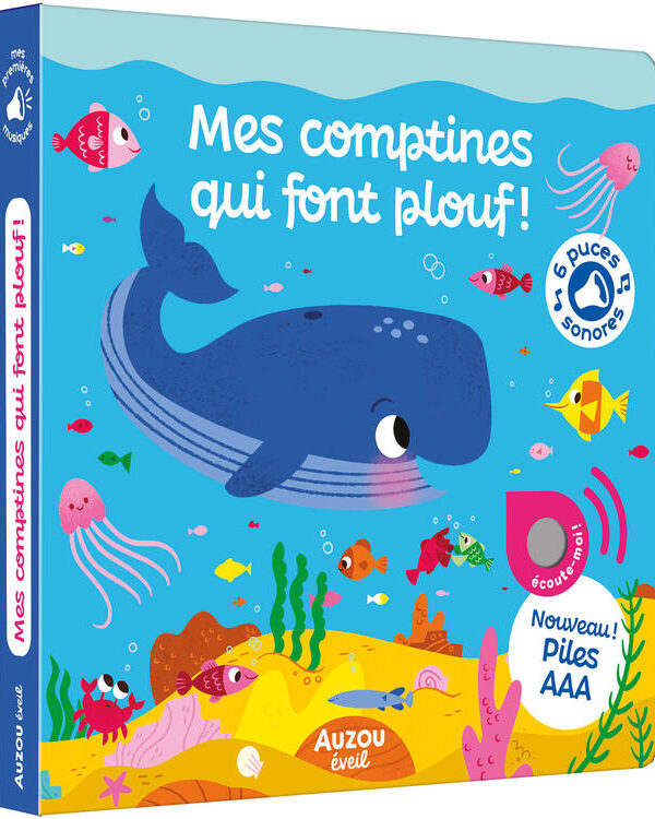 AUZOU | Livre Sonore - Mes comptines qui font plouf !