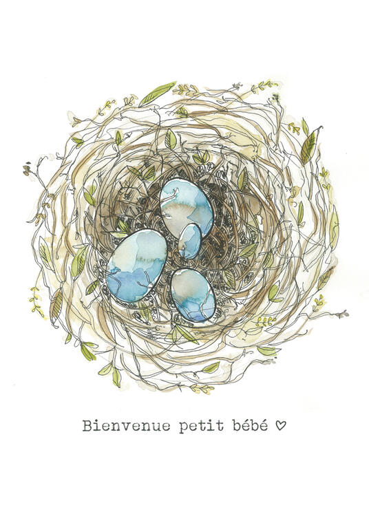STÉPHANIE RENIÈRE | Carte de Souhaits - Bienvenue bébé - BENJAMIN 03