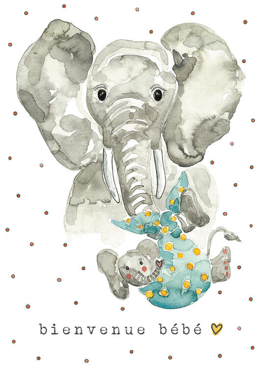 STÉPHANIE RENIÈRE | Carte de Souhaits - Bienvenue bébé - ÉLIAS 01