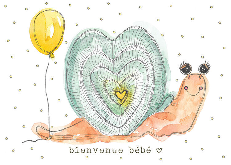 STÉPHANIE RENIÈRE | Carte de Souhaits - Bienvenue bébé - ESTELLE 03
