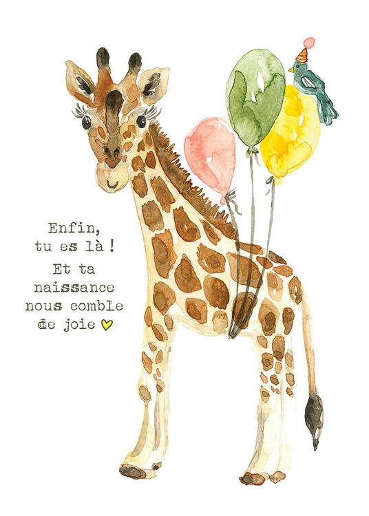 STÉPHANIE RENIÈRE | Carte de Souhaits - Naissance - GISÈLE 03