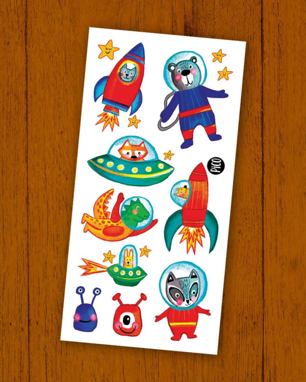 PiCO | Tatouage Temporaire - Les animaux astronautes