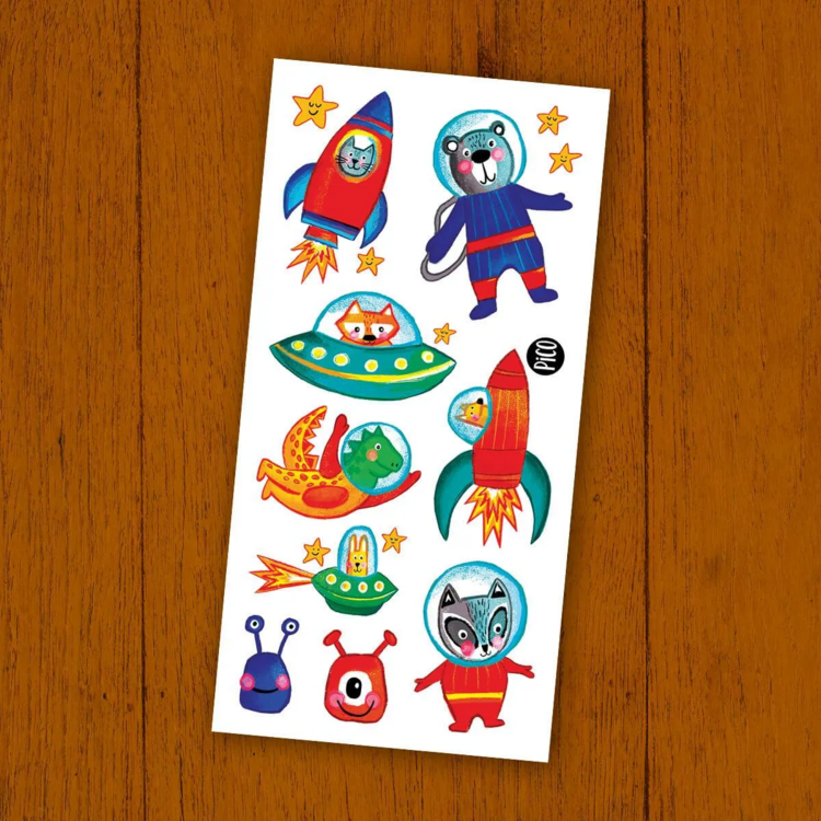 PiCO | Tatouage Temporaire - Les animaux astronautes