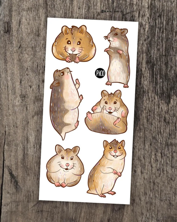 PiCO | Tatouage Temporaire - Pooky le hamster et ses amis