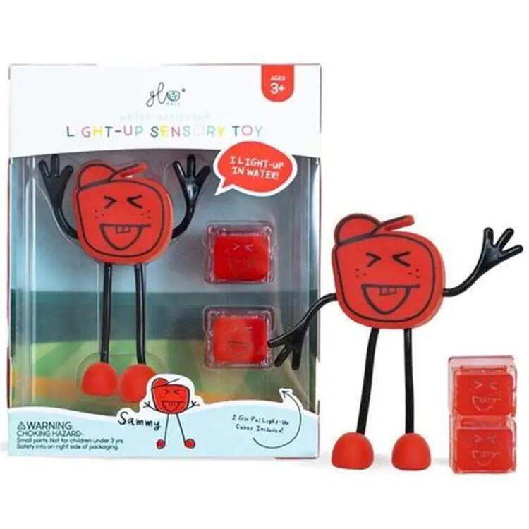 GLO PALS | Personnage Lumineux avec Cubes - Sammy - Rouge