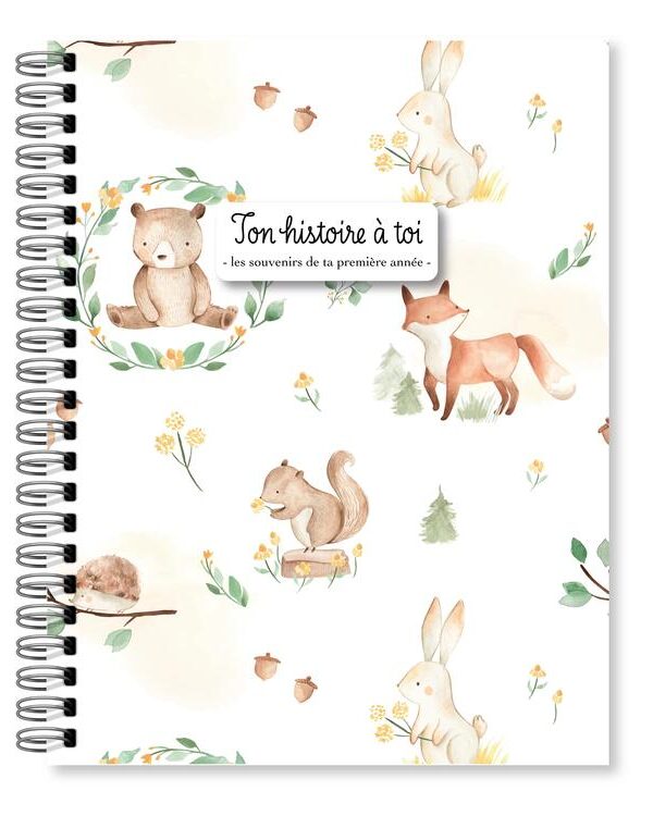 MAISON SOUVENIRS | Livre Souple Ton Histoire à Toi - Souvenirs de ta première année - Animaux de la forêt