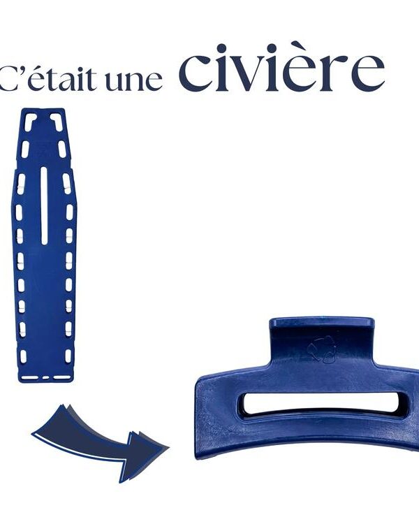 UNIQUE PLASTIQUE | Moyenne pince à cheveux 100% recyclé - Bleu