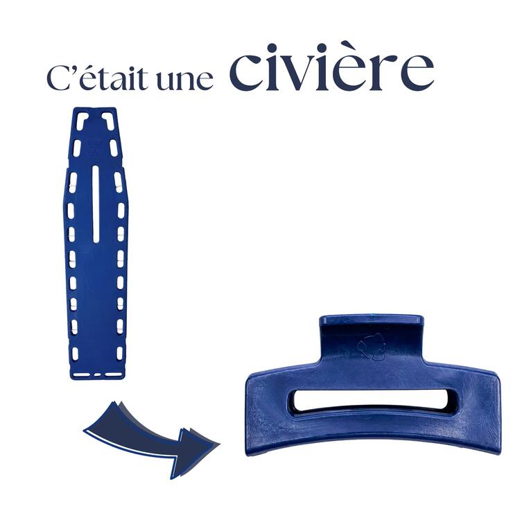 UNIQUE PLASTIQUE | Moyenne pince à cheveux 100% recyclé - Bleu