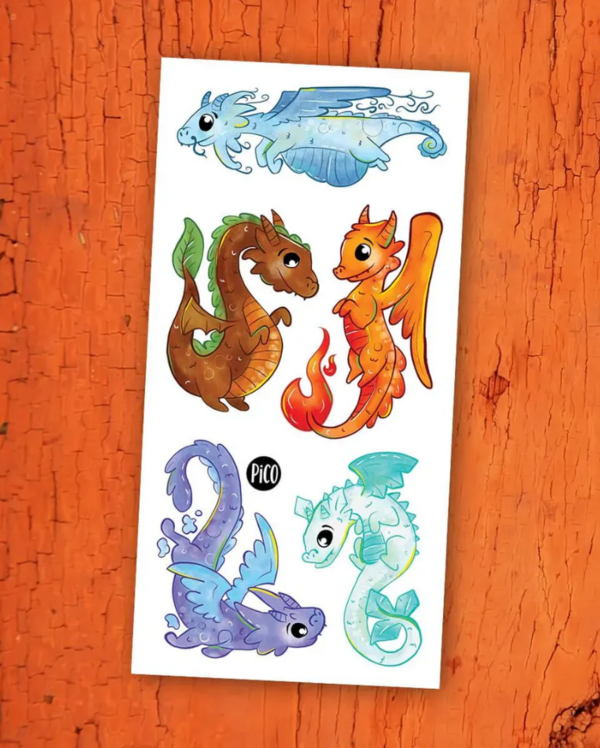 PiCO | Tatouage Temporaire - Les dragons et les éléments