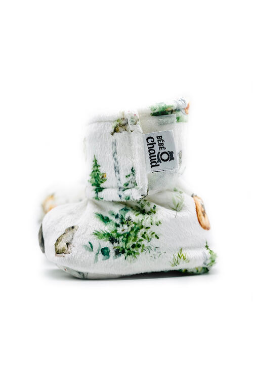 BEBE Ô CHAUD | Pantoufles à Velcro - Forêt vivante (0-3 mois)