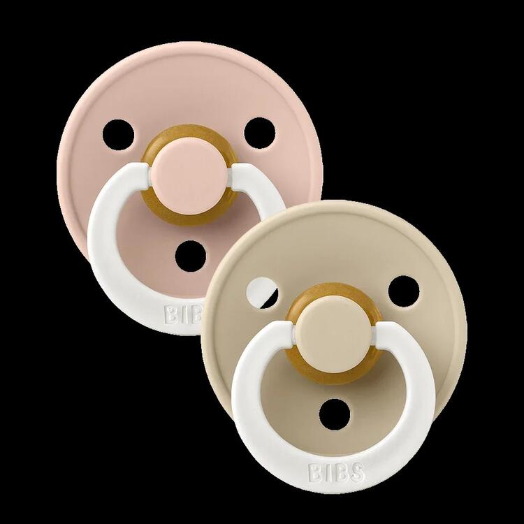 BIBS | Style Colour avec Tétine Ronde - Glow in the dark - Blush & vanille (size 3)